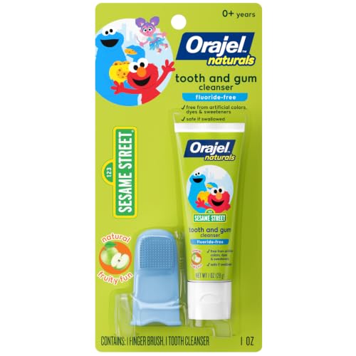 Orajel Baby Elmo Fluoride-Free Tooth & Gum Cleanser with Finger Brush
