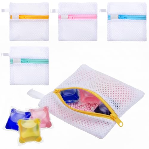 4-Pack Laundry Pod Anti-Sticking Bags for Delicates - Mesh Wash Bags