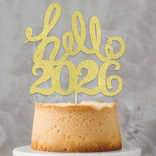 Hello 2025 Cake Topper - New Year Eve Party Decoration
