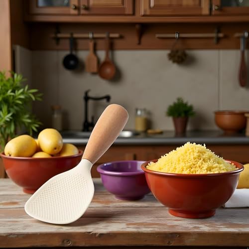 Silicone Rice Serving Spoon, Standing Anti-Scalding Rice Paddle