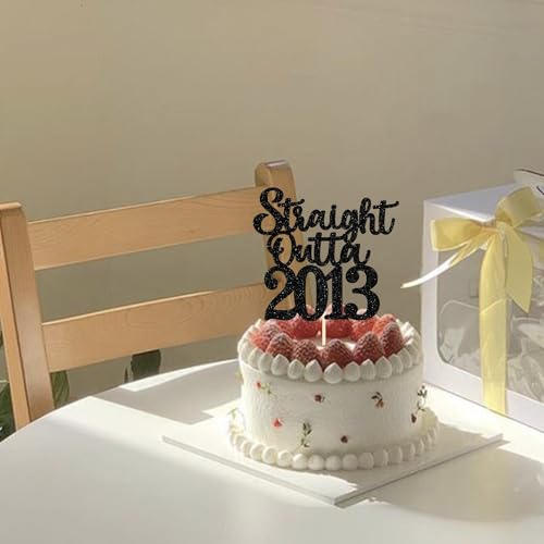 13th Birthday Cake Topper - Glitter 'Straight Outta 2013'