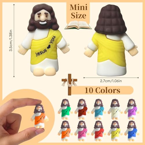Dileed 50 PCS Mini Jesus Figurines - Religious Party Favors & Gifts