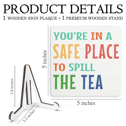 School Counselor Desk Sign Spill the Tea Wooden Office Decor 5x5