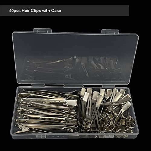 Metal Duck Bill Hair Clips Set - 40pcs Silver Alligator Sectioning Clips
