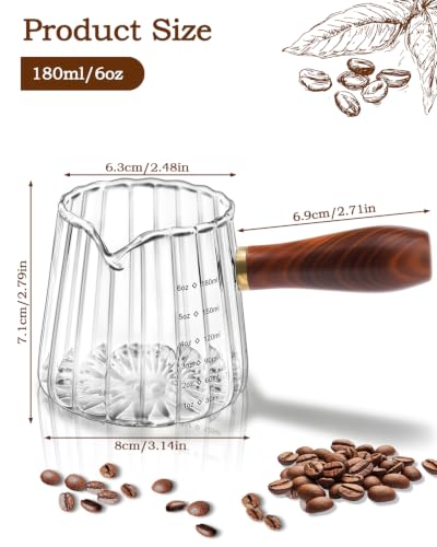 Cfyosnk 6oz Clear V-Spout Espresso Cups - Coffee Bar Essentials