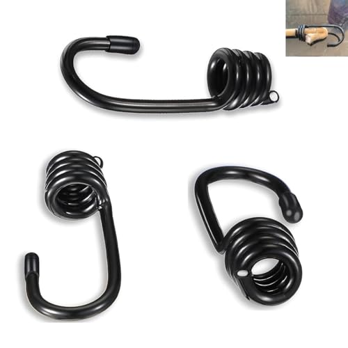 Heavy Duty Bungee Cord Hooks 12 Pack - 1/4 & 3/8 Inch Spiral End Replacement Clips