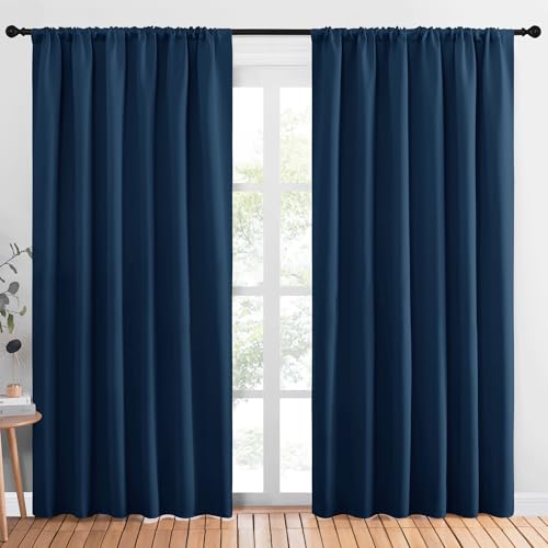 NICETOWN Moroccan Blue Blackout Curtains, 70x84-inch, Thermal Insulated Drapes