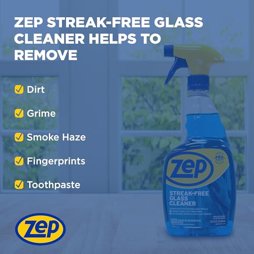 Zep Streak-Free Glass Cleaner, 1 Gallon Bottle, Professional Grade (Pack of 2)
