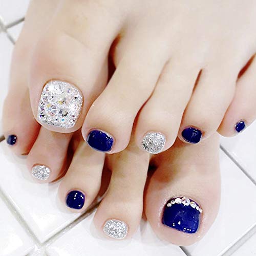 Yimart 100Pcs Clear Full Cover False Toenail Tips Set with Box