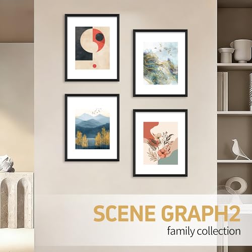 Black Picture Frame 11x14 for 8x10 Photos - Dual Size, Wall Hanging