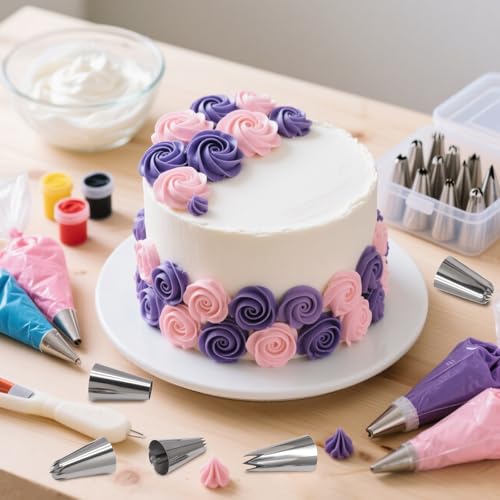 5-Piece Stainless Steel Piping Tips Set for Cake Decorating