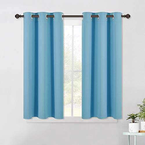 NICETOWN Thermal Insulated Blackout Curtains, Teal Blue, 42x45, Set of 2