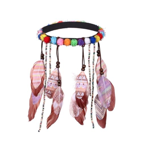 Campsis Boho Feather Headband Hippie Gypsy Costume Hair Accessory