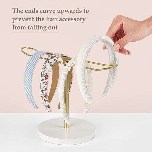 Dahey Gold Headband Holder Organizer for Women & Girls, Hair Hoop & Bows Storage