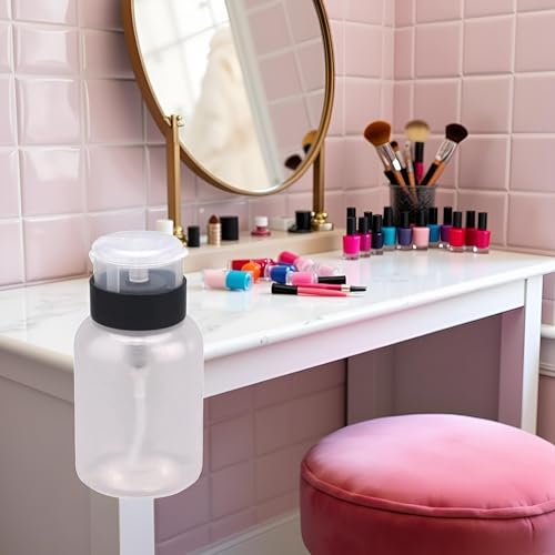 Transparent 210ml Nail Polish Remover Pump Dispenser Bottle