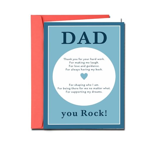 TI-EDC Dad Card for Father's Day Birthday and New Dad Gifts from Daughter Son