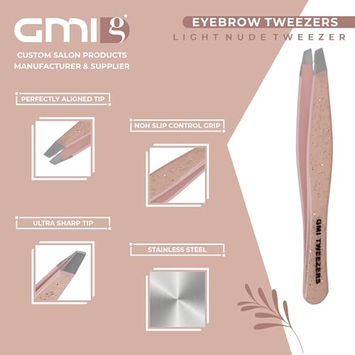 GMI Professional Stainless Steel Eyebrow Tweezers - Nude