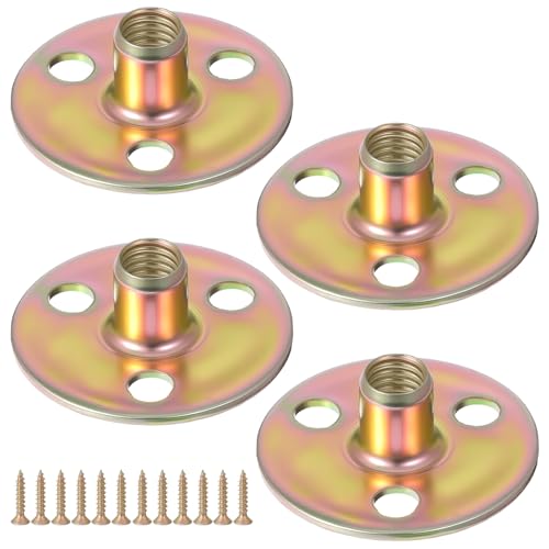 Exircy 4 Sets Furniture Leg Mounting Plates with Screws - 36mm Diameter