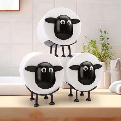 Sheep Toilet Paper Holder - 3D Printed Wall Mount Tissue Storage