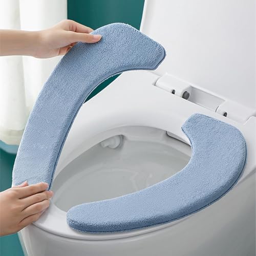 ZORGONS Soft Toilet Seat Cover Set with Thick Sponge Cushion - Blue
