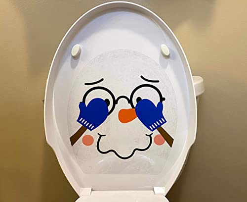 Funny Snowman Toilet Seat Cling Decoration Set - 2 Pieces