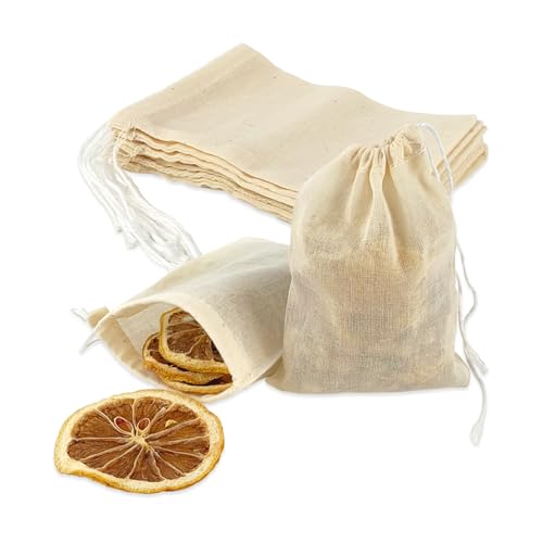 10 Cotton Spice Bags for Cooking & Tea Brewing - 4.25in x 3.15in