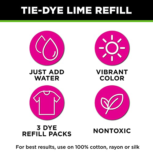 Tulip One-Step Tie-Dye Refill Kit - Lime Green - 3 Fabric Dye Packets