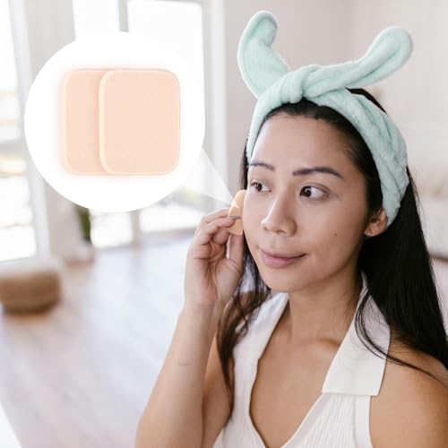 Yuntop 2 Pcs Square Makeup Sponges with Travel Case for Wet and Dry Use