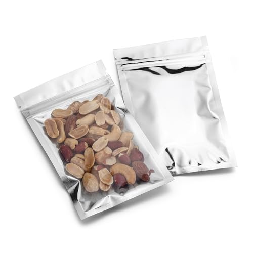 Resealable Mylar Bags with Zipper Seal - 3.3 x 5.5” | 100 Pack