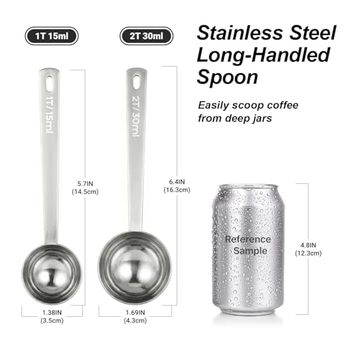 LimeFlex 2-Piece Coffee Scoop Set - 15ml & 30ml Long Handle Spoons
