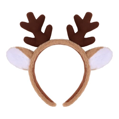 CURASA Reindeer Antler Headband with Bell for Christmas Costumes