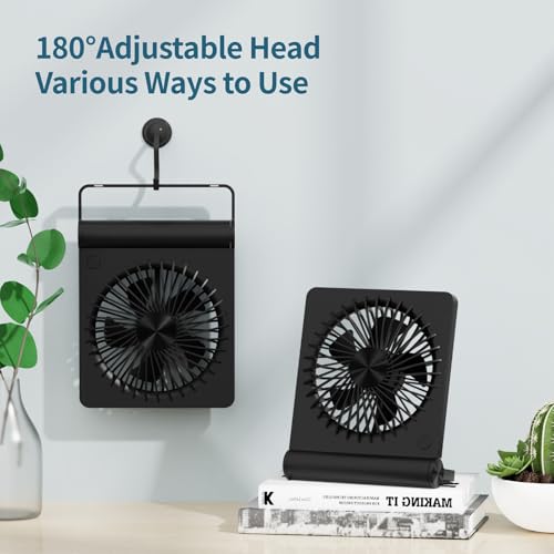 JOSTRY 6.8" USB Desk Fan - Ultra Quiet 3-Speed Personal Fan, Dark Black