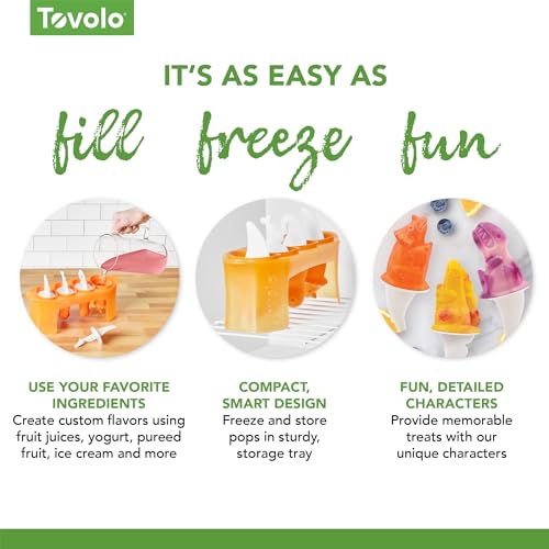 Tovolo Dinosaur Ice Pop Molds - Set of 4 Silicone Popsicle Makers