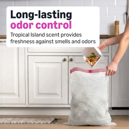 Amazon Basics 13-Gallon Tall Kitchen Trash Bags, Tropical Scent, 40 Count