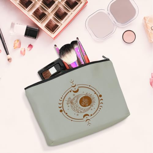 Mystic Moon Sun Makeup Bag Vintage Celestial Travel Cosmetic Pouch