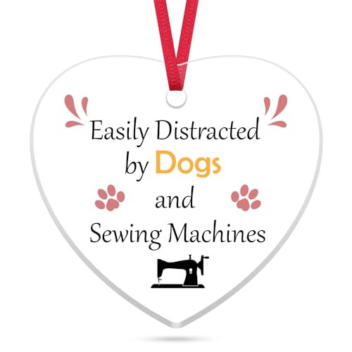 Sewing Christmas Ornament for Dog Lovers - 7.6cm Acrylic Gift