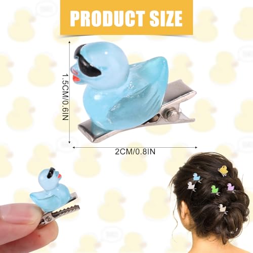Lyreh Mini Resin Duck Hair Clips with Sunglasses, Colorful Kawaii Hairpins 20pcs