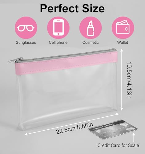 Small Clear Makeup Bag 4-Piece Set Mini Zipper Pouch for Travel Organizer