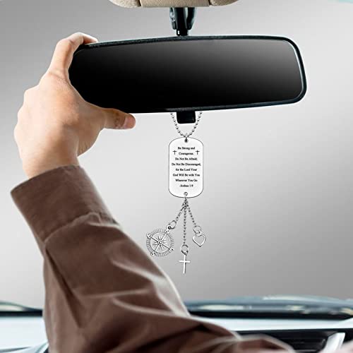 Inspirational Christian Rear View Mirror Ornament - Bible Verse Gift