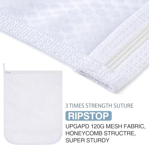 LAFFTRAK Honeycomb Mesh Laundry Bags for Delicates - 2 Large, 2 Medium