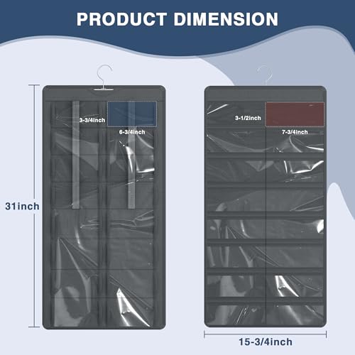 Dark Gray Hanging Sunglasses Organizer with 32 Slots