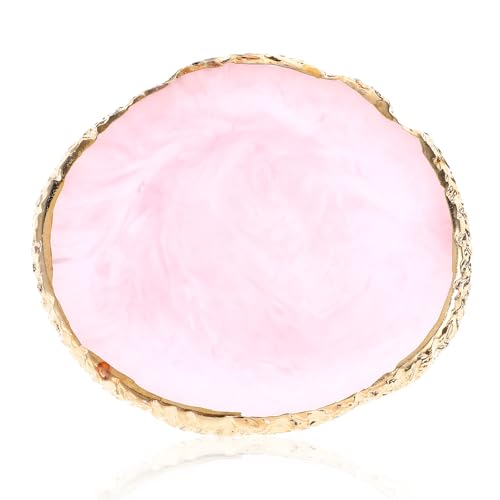 Kynigo Resin Nail Art Palette with Gilded Edge for Color Mixing Pink