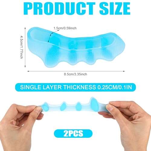 Gosknor Silicone Toe Separators for Pedicure and Toe Correction (2 Pack)