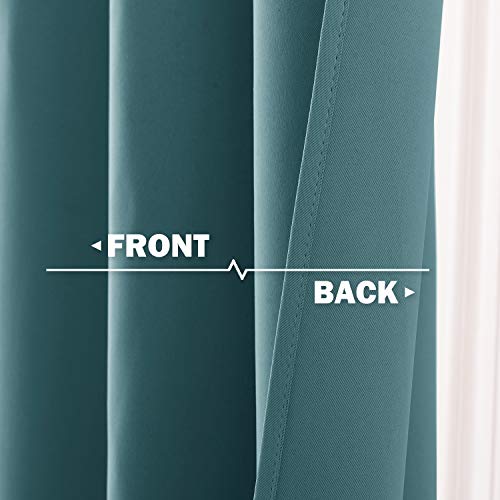 NICETOWN Blackout Curtains - 42"W x 36"L Grommet Panels, Sea Teal (Set of 2)