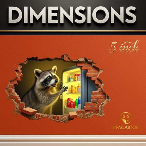 3D Raccoon Wall Decal - 5 Inch Vinyl Sticker for Retro Decor