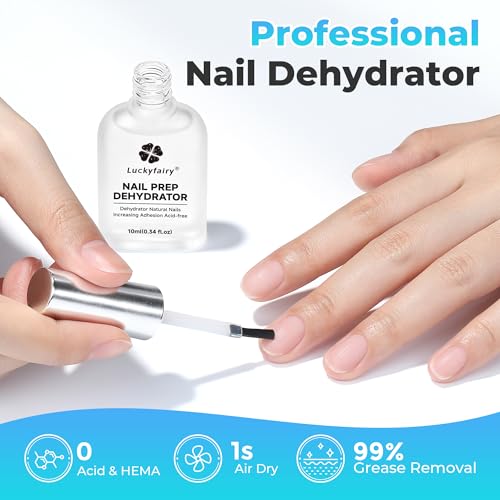 Luckyfairy Nail Dehydrator & Prep Kit - Acid-Free HEMA-Free 10ml