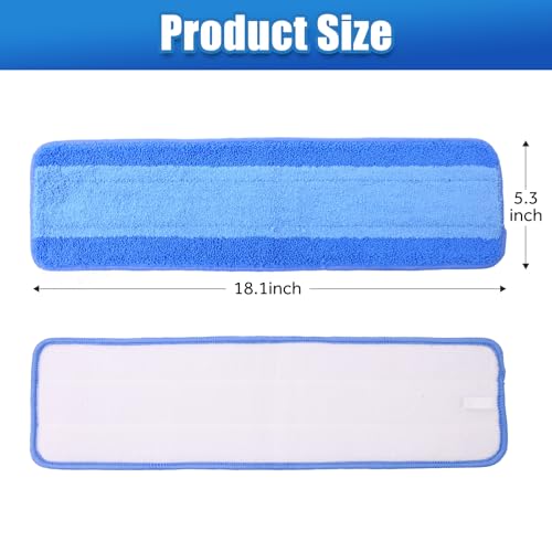 Microfiber Cleaning Pads for Bona Mop - 3 Pack, 18 Inch, Washable