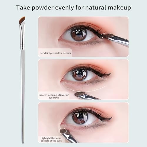 HJYOK 5PCS Eye Makeup Brush Set - Angled Eyeliner & Nose Contour Brushes