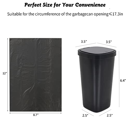 200 Pack Mini Trash Bags for Small Bins - Leak-Proof 0.5 Gallon/2L, 10 Rolls of 20, Car & Office Use