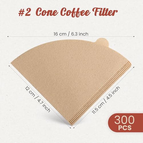 Metflavor #2 Unbleached V60 Coffee Filters - 300 Count Pour Over Cones